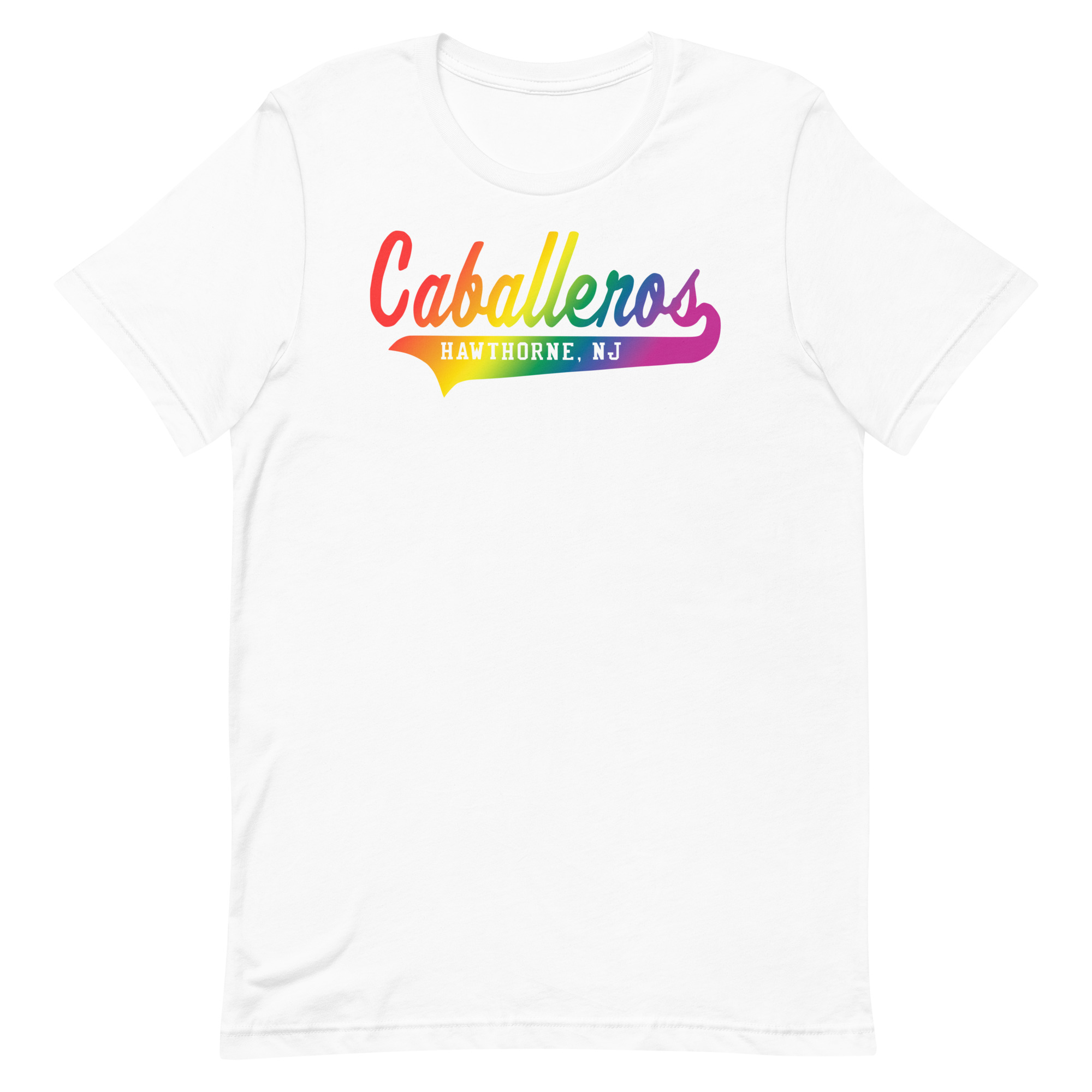 Pride Rainbow Swish T-Shirt - Hawthorne Caballeros Drum & Bugle Corps